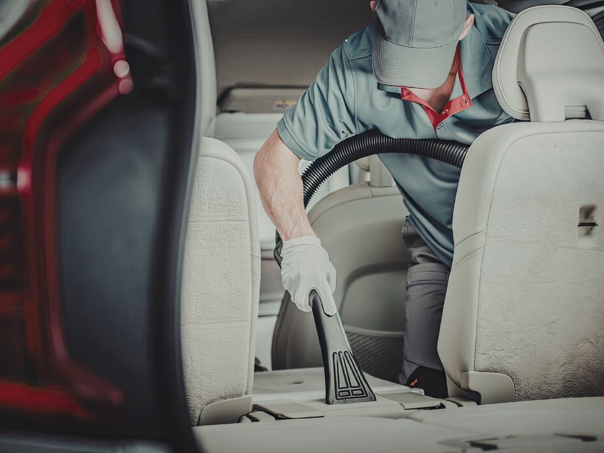 Upholstery Cleaning in a car